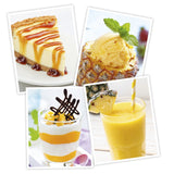 HILLI Fruits: Anwendungsbeispiel für köstliches Fruchtpüree aus 100% Mango oder Ananas. Das reine Fruchtpüree ist direkt verzehrfertig, ohne umständliches Schälen und Zerkleinern. Das Fruchtpüree kann helfen, eine ausgewogene Ernährung zu unterstützen und ist zudem auch äußerst vielseitig verwendbar. Beispiele sehen Sie in diesem Bild. Sie können es sich aber auch einfach pur schmecken lassen! Ohne Zuckerzusatz, glutenfrei, laktosefrei, vegan und gut portionierbar.