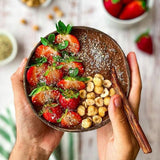 Kokosnuss Bowl Schalen 2er Set mit Löffeln | 100% Naturprodukt | Plastikfreie Alternative - Handgefertigt