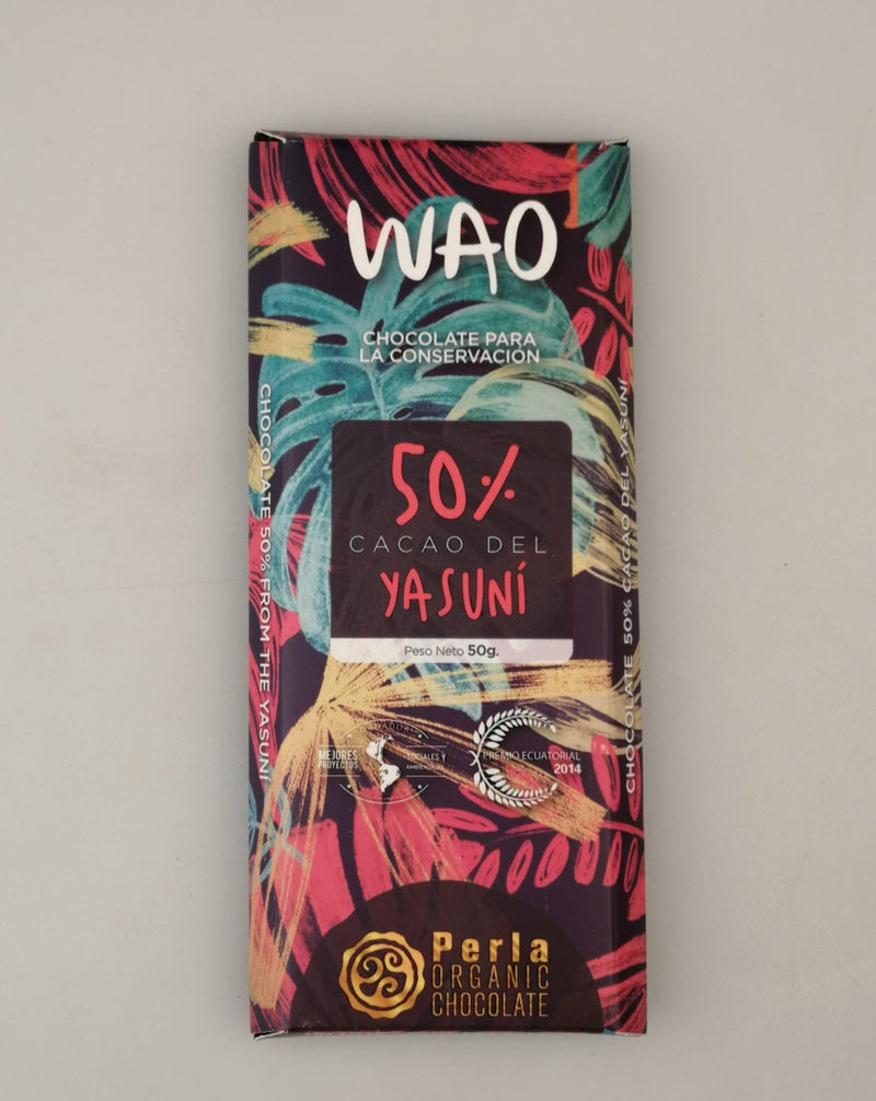WAO Schokolade Halbbitter 50% Kakao - 50gr - 10er Pack