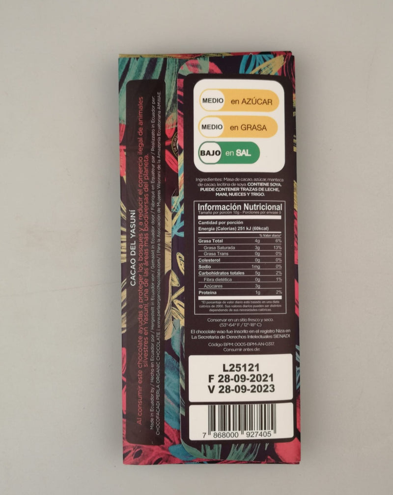 WAO Bio Vollmundige Edelbitter-Schokolade 70% Kakao - 10er Karton je 50g