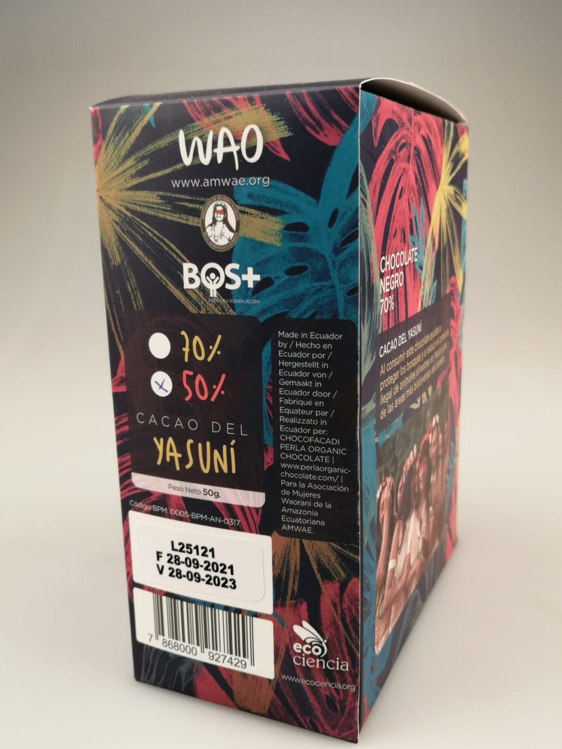 WAO Bio Schokolade Halbbitter 50% Kakao - 50gr - 3er Pack